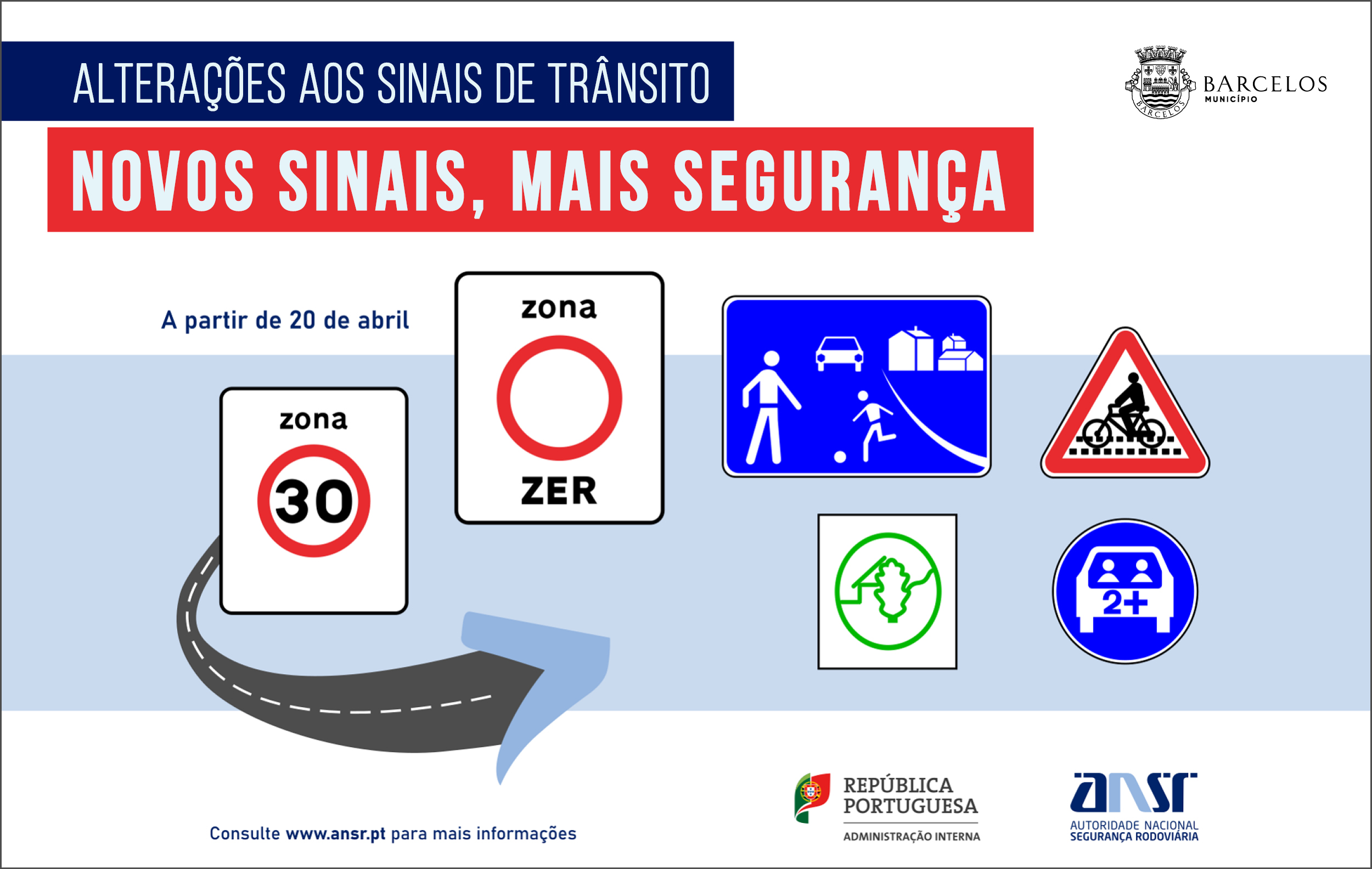 Alterações nos sinais de trânsito entram em vigor a 20 de abril