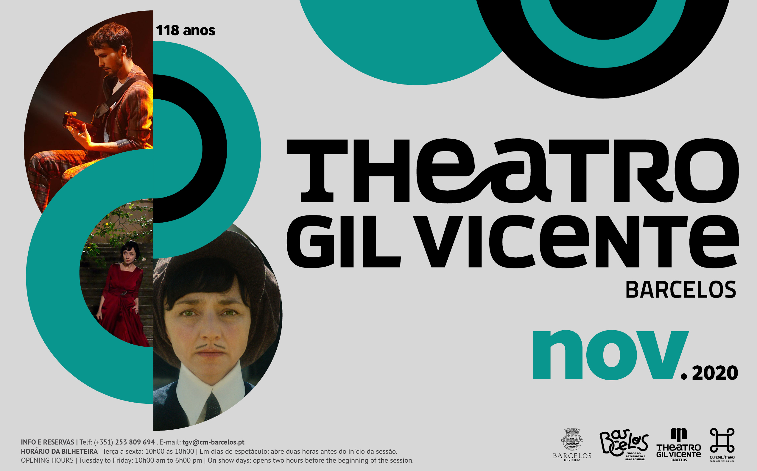 Programação cultural de novembro do Theatro Gil Vicente