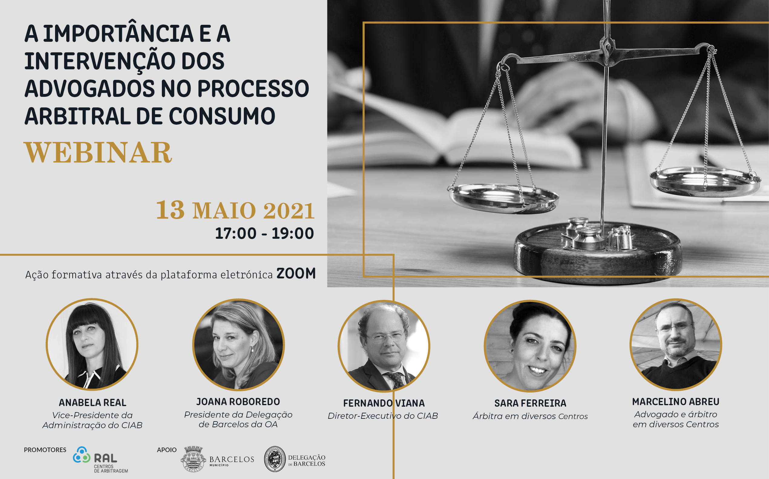 Webinar sobre “A importância e a intervenção dos advogados no processo arbitral de consumo”