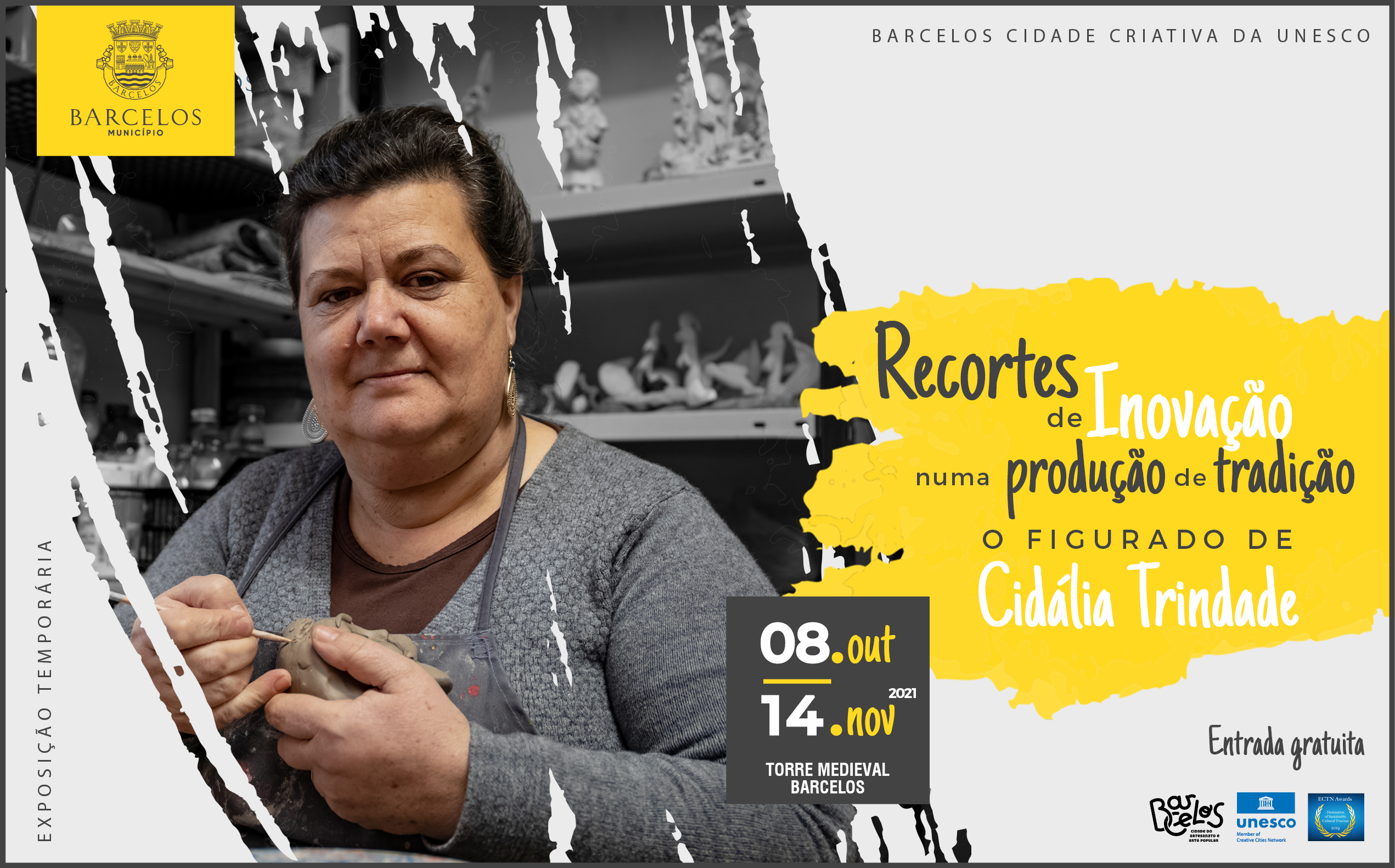 Exposição “Recortes de Inovação numa produção de tradição – O Figurado de Cidália Trindade” na Torre Medieval até novembro