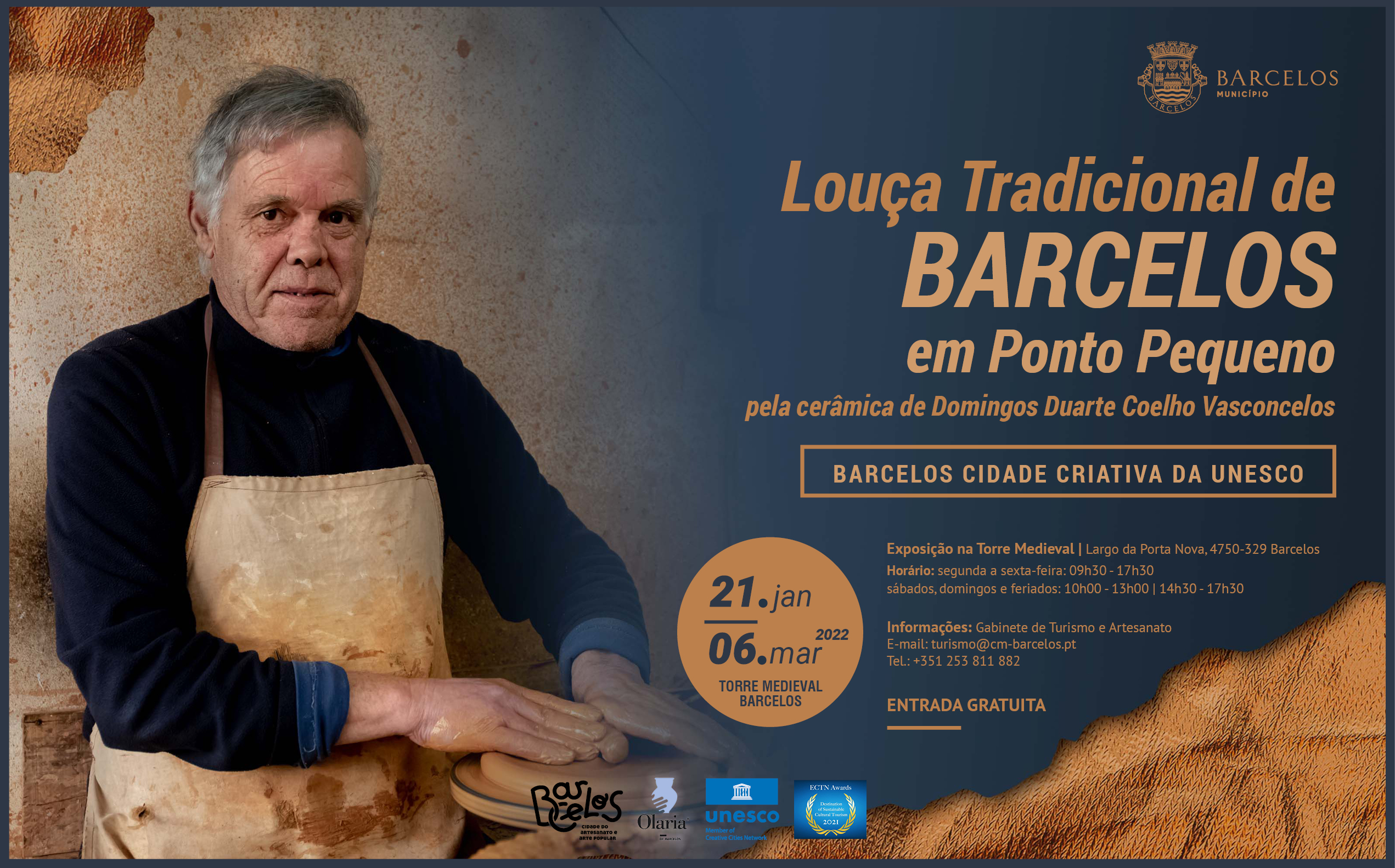 Exposição“ Louça Tradicional de Barcelos em Ponto Pequeno” pela cerâmica de Domingos Duarte Coelho Vasconcelos na Torre Medieval